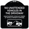 Signmission No Unattended Vehicles in the Driveway Unauthorized Vehicles Towed at Vehicle Owners, BW-1818-23553 A-DES-BW-1818-23553 - alternate 1